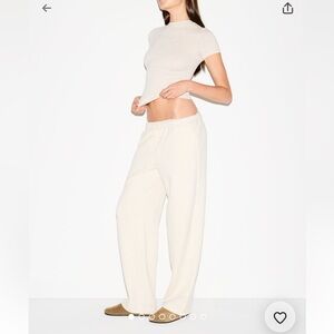 Skims Cotton Fleece Blend Classic Straight Leg Pants